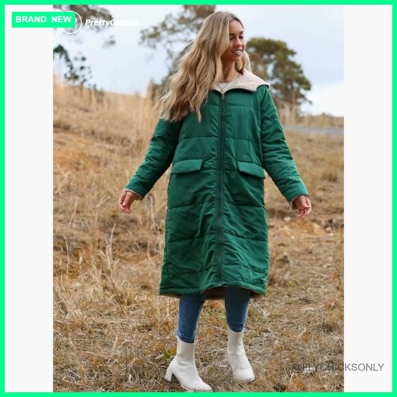 Oversized Shearling Fleece Long Coat Jacket with Pockets - Picture 7 of 7